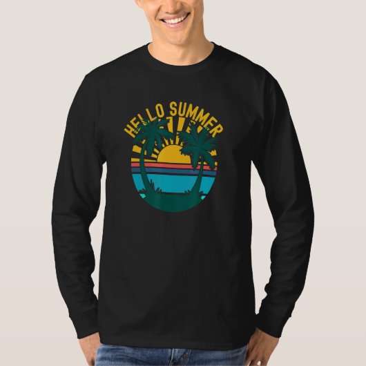 hallo zomerpalmbomen Vacation Beach Sunrays Ret T-shirt (Voorkant)