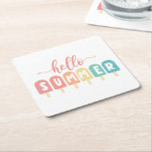 Hallo Zomerpastel Popsicles Kartonnen Onderzetters (Schuin)