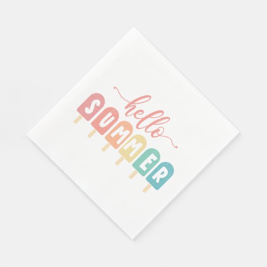 Hallo Zomerpastel Popsicles Servet (Hoek)