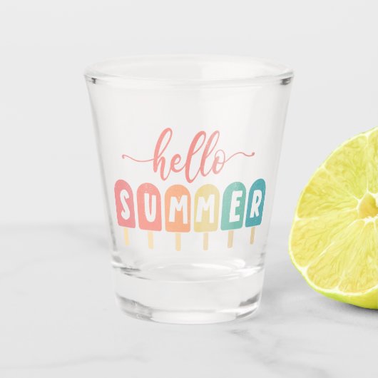 Hallo Zomerpastel Popsicles Shot Glas (Voorkant)