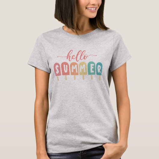 Hallo Zomerpastel Popsicles T-shirt (Voorkant)