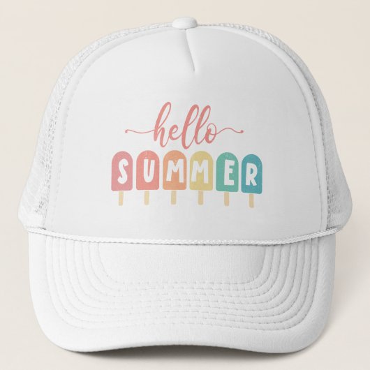 Hallo Zomerpastel Popsicles Trucker Pet (Voorkant)