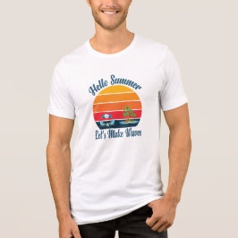 Hallo Zomerretro strand zonsondergang - Vakantie v Tri-Blend Shirt