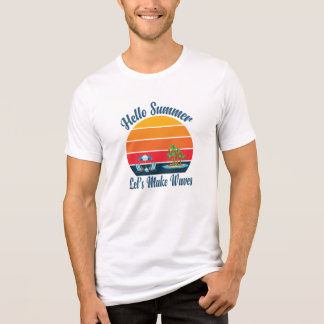 Hallo Zomerretro strand zonsondergang - Vakantie v Tri-Blend Shirt
