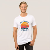 Hallo Zomerretro strand zonsondergang - Vakantie v Tri-Blend Shirt (Voorkant volledig)