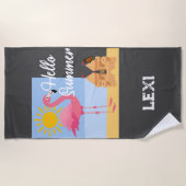 hallo zomerroze Flamingo Design - Beach Towel Strandlaken (Voorkant)