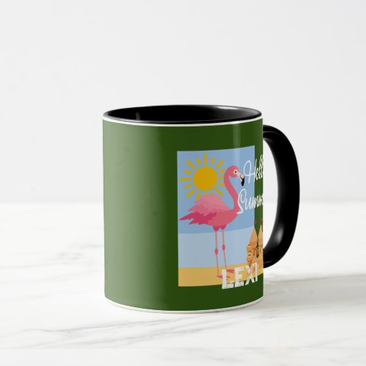 hallo zomerroze Flamingo Design - Combo Mok (Voorkant rechts)