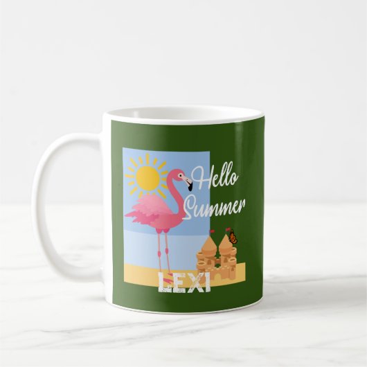 hallo zomerroze Flamingo Design - Klassieke Mok (Links)