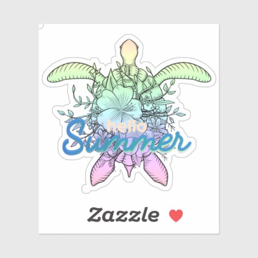 hallo zomerschildpad sticker (Vel)