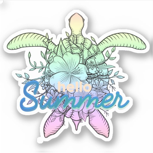 hallo zomerschildpad sticker (Voorkant)