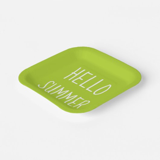 hallo zomerse coole typografie kleurrijk papieren bordje (Gebogen)