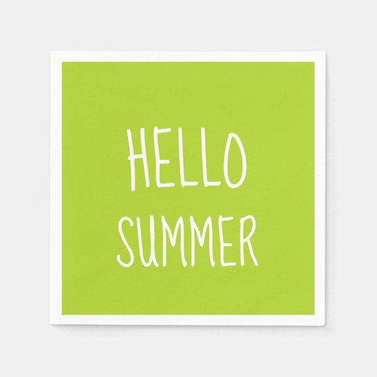 hallo zomerse coole typografie kleurrijk servet (Voorkant)