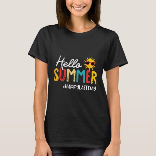 hallo zomerse gelukkige dag schoollerarenstudie t-shirt (Voorkant)