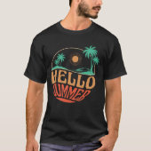 Hallo Zomerstrand Palmbomen T-shirt (Voorkant)