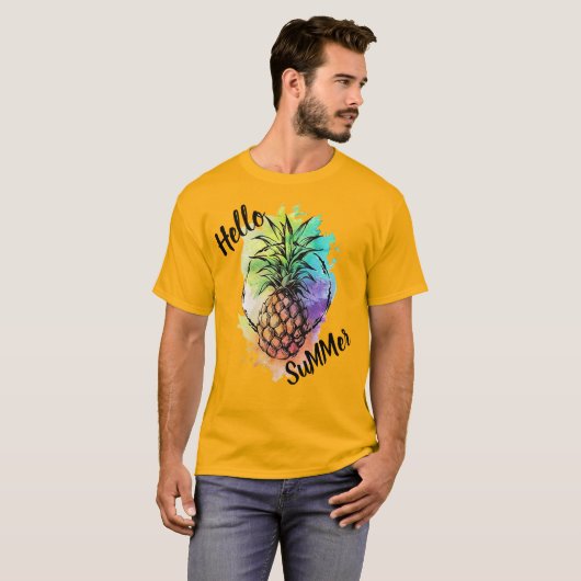 hallo zomerT-shirts voor mannen T-shirt (Voorkant volledig)