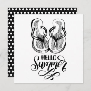 hallo zomerTeenslippers Wenskaart