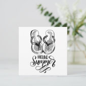 hallo zomerTeenslippers Wenskaart (Staand voorkant)