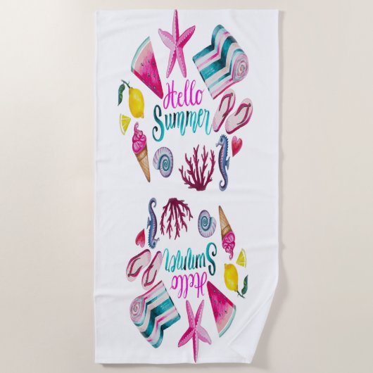  Hallo zomertijd Strandlaken (Voorkant)