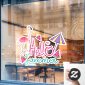 hallo zomertropische Flamingo Watermeloen Paradise Raamsticker (Cafe Raam)