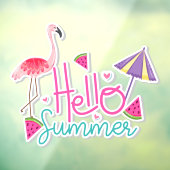 hallo zomertropische Flamingo Watermeloen Paradise Raamsticker (Vel 3)