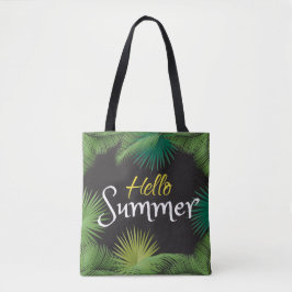 hallo zomertropische palm Green Leafs lijst Tote Bag