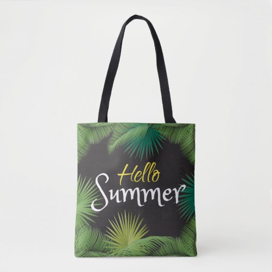 hallo zomertropische palm Green Leafs lijst Tote Bag (Voorkant)