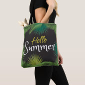 hallo zomertropische palm Green Leafs lijst Tote Bag (Dichtbij)