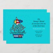 hallo zomeruitnodiging kaart (Voorkant / Achterkant)