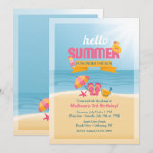 hallo zomeruitnodiging kaart (Voorkant / Achterkant)