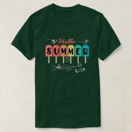 Hallo Zomervakantie Popsicle & Ice Lolly Fun Des T-shirt