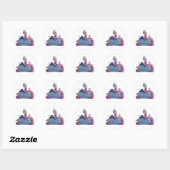 Hallo zomervakantie ronde sticker (Vel)
