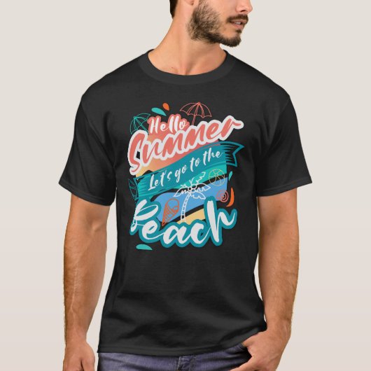 hallo zomervakantiestrand t-shirt (Voorkant)
