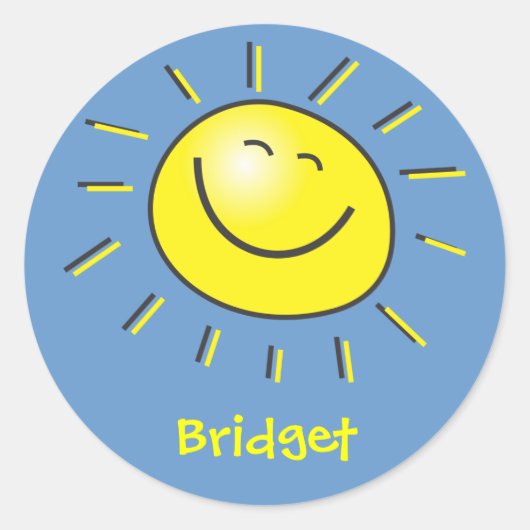 hallo zon ronde sticker (Voorkant)