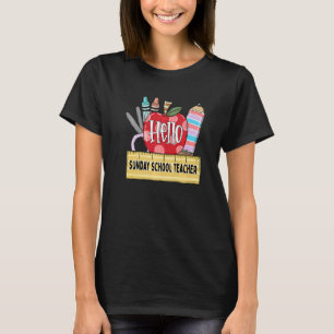 Hallo zondagsschoollerares Appel Leraar T-shirt