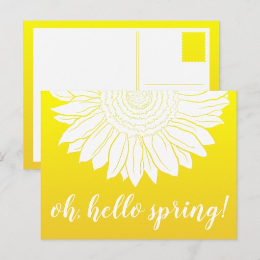 hallo zonnebloem briefkaart (Voorkant / Achterkant)