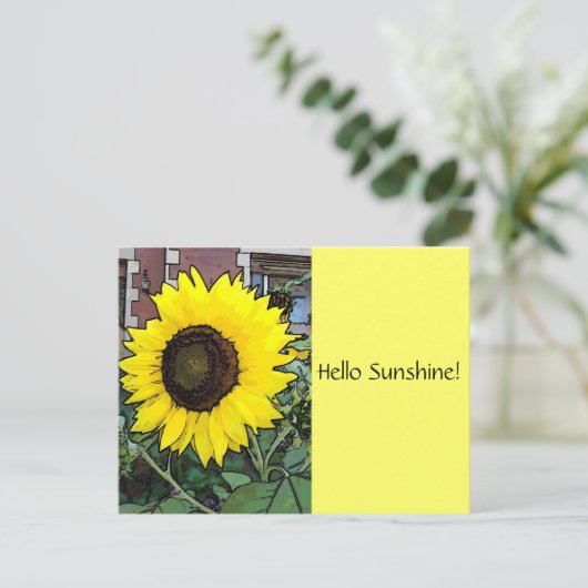 hallo Zonnebloem Briefkaart (Staand voorkant)