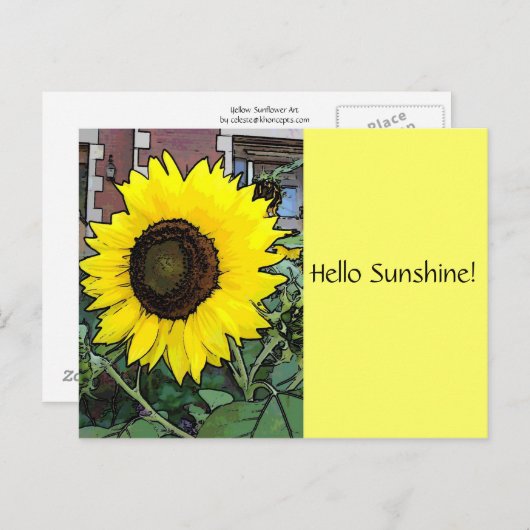 hallo Zonnebloem Briefkaart (Voorkant / Achterkant)