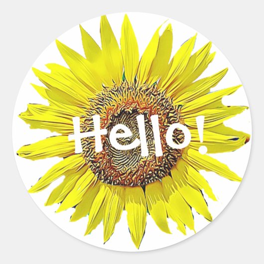 Hallo Zonnebloem Stickers (Voorkant)