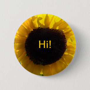 Hallo Zonnebloem Sunshine Ronde Button 5,7 Cm