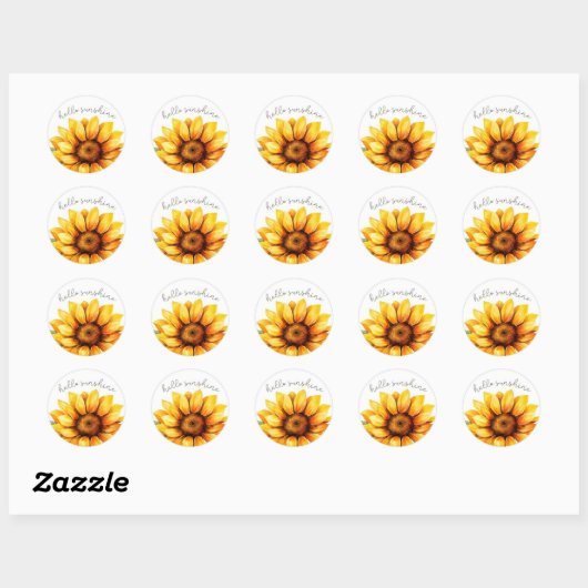 Hallo Zonnebloem "Sunshine" Stickers (Vel)