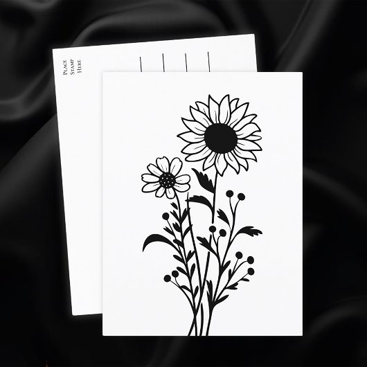 Hallo Zonnebloemen Land Bloemen Denken aan U, Briefkaart