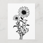 Hallo Zonnebloemen Land Bloemen Denken aan U, Briefkaart (Voorkant)