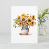 Hallo Zonnebloemen ~ plat Wenskaart (Staand voorkant)