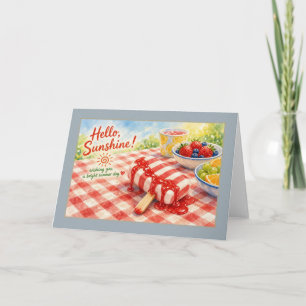 Hallo Zonneschijn Aardbei Popsicle Picknick Kaart