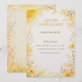 Hallo Zonneschijn Baby Shower Uitnodiging | Eenvou