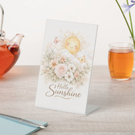 Hallo Zonneschijn Bloem Bordje – Lente Feest Reclamebord Met Voetstuk