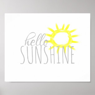 hallo zonneschijn citeert zweetschilderige zon poster