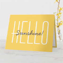Hallo Zonneschijn Geel Cute Happy Typografie Groot Kaart