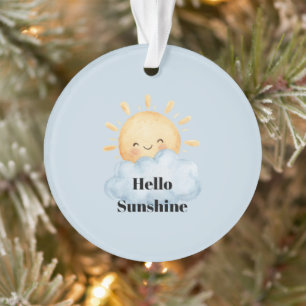Hallo Zonneschijn Geel Gelukkig Zon Wolk Kerstmis Ornament