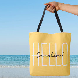 Hallo Zonneschijn Geel Zwarte Tekst Moderne Typogr Tote Bag